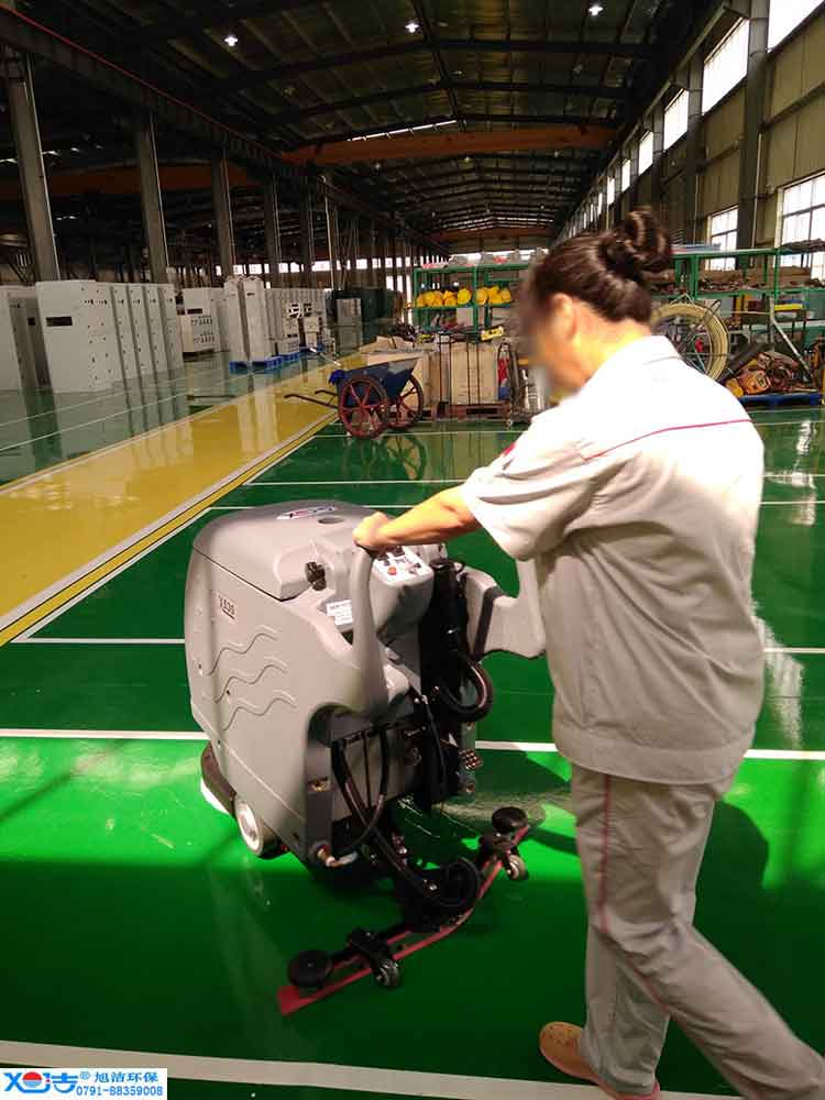 旭潔手推式多功能全自動洗地機(jī)，工廠生產(chǎn)倉庫工業(yè)洗地機(jī)