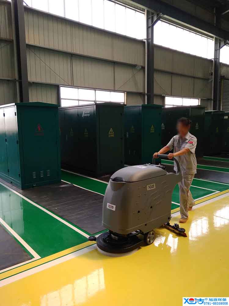 旭潔手推式多功能全自動洗地機(jī)，工廠生產(chǎn)倉庫工業(yè)洗地機(jī)2
